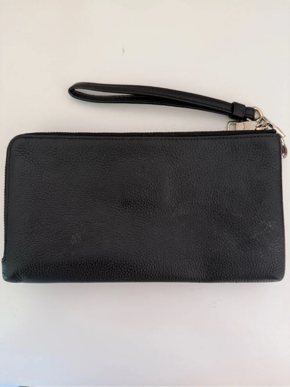 Coach Black Pebbled Leather Wristlet Clutch